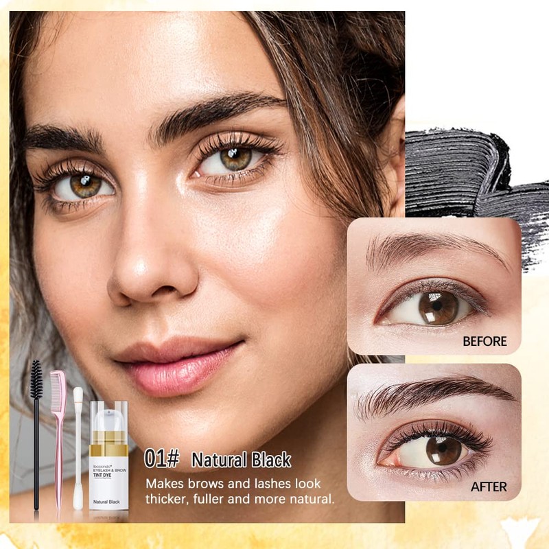 SHEEYOON Eyebrow Tint Cream, Professional Brow Eyelash DYE Kit, Natural