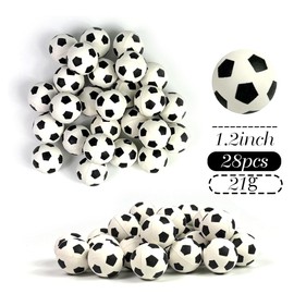 DRWATE - 28 piezas de decoración para tartas de fútbol, mini balón de fútbol, decoraciones para tartas para fiestas de fútbol, cumpleaños, fiestas de fútbol, deportes (estilo 01)