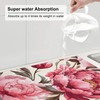 Pink Peony Dish Drying Mats for Kitchen Counter, Absorbent Reversible