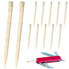 Saillong 12 Pack Toothpicks Compatible with Victorinox/Swiss Army Knives Smaller Than 3 1/2", 1.8 inch Knife Toothpick Replacement for Cleaning Teeth, Multifunctional Army Pocket Knife Accessories