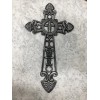 Cast Iron Black With Silver Highlights, Large Cross (0383)