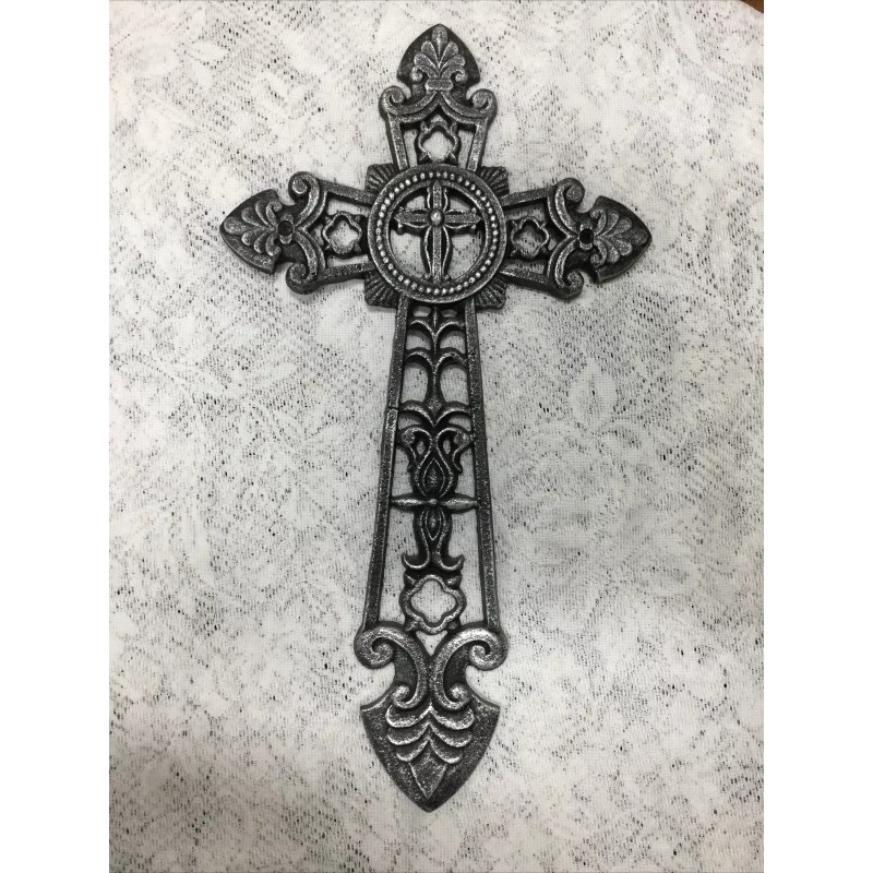 Cast Iron Black With Silver Highlights, Large Cross (0383)