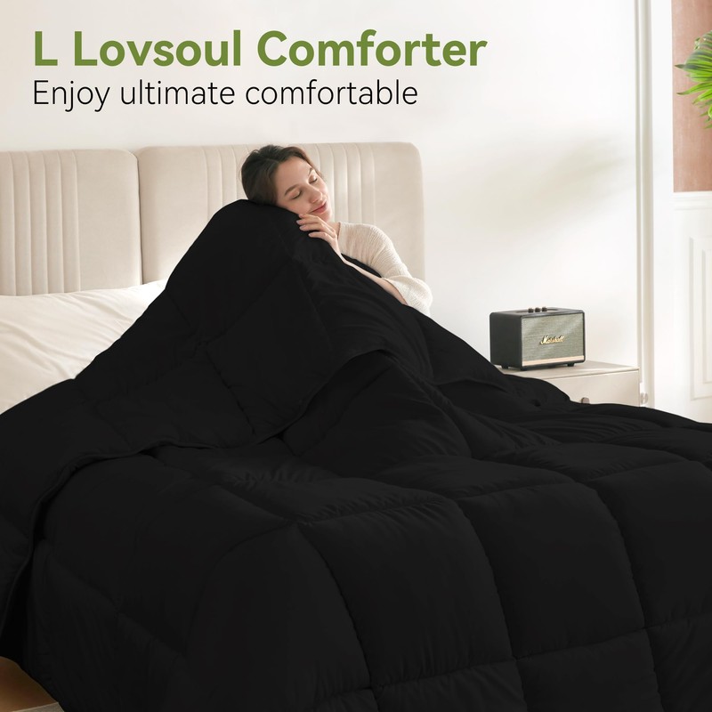 L LOVSOUL Down Alternative Comforter King Size Duvet Insert,All Season