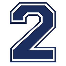 Applicable Pun Varsity Number 2 - Vinyl Decal - Dark Blue (Navy) 4 Inches Tall