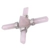 KYEYGWO Rose Quartz Energy Pyramid Gemstone with Four Direction Points,