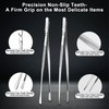 2 Pcs 12-Inch Stainless Steel Kitchen Tweezers, Dual-Tip Serrated Tongs