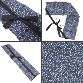 Linseed cushion 7-chamber with ribbon, 65 x 15 organic fabric "flower blue" - heat cushion, grain cushion, back, loin