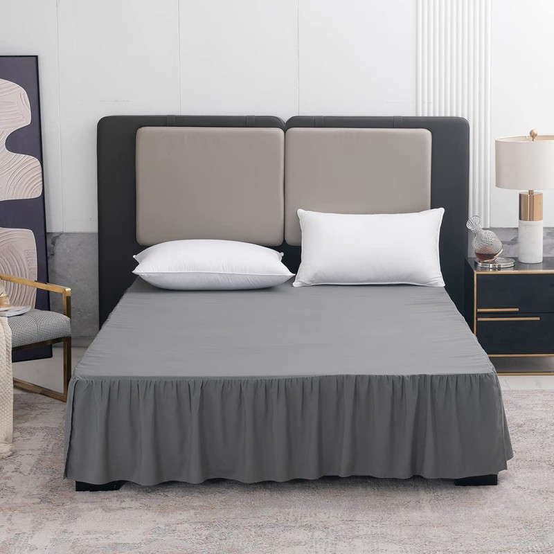 TSUTOMI Bed Skirt King Size Ruffled Bed Skirt with Split