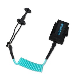 LINGVUM 4 ft Bodyboard Leash – 7mm Thick Coils Wrist Bodyboard Leash with Plug for Bodyboarding (Green)