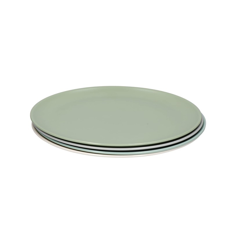 KitchenCraft Colourworks Plastic Dinner Plates, Classics Colours, Set of 4