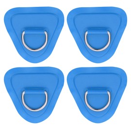 PATIKIL 3.5" Paddle Board D Rings, 4 Pcs Stainless Steel D-Ring PVC Patch Pad No Glue Include for Raft Kayak Inflatable Boat Surfboard, Blue