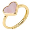 ZIIKLPEO Adjustable 14K Gold Plated Heart Ring for Women -