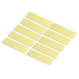PATIKIL 7 x 2cm Name Tags Name Plates Name Tags 10pcs Round Corner with Pin for Office Business Gold Color