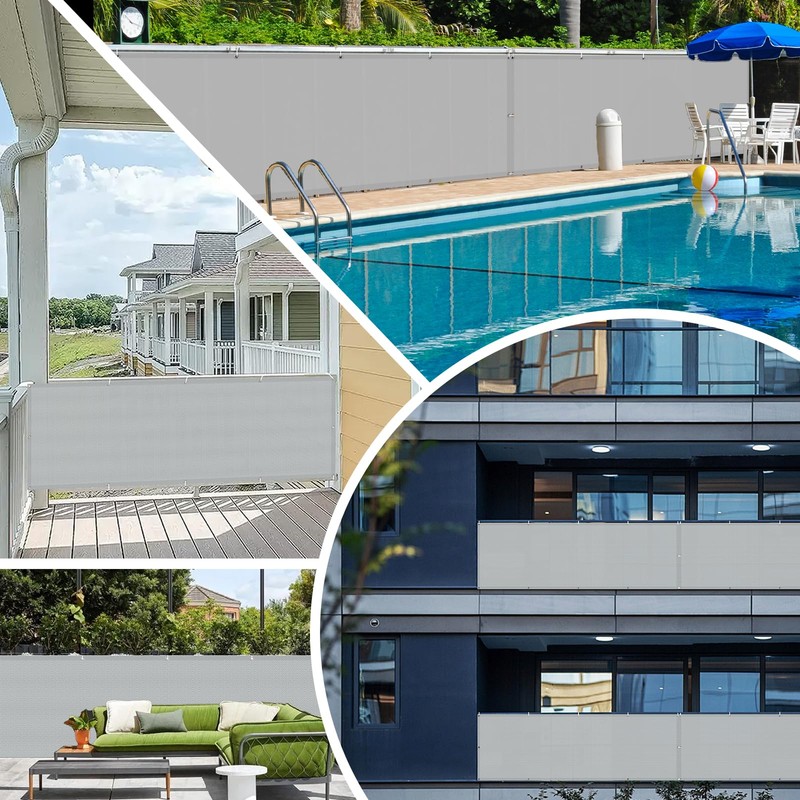 COOL AREA Balcony Privacy Screen, Balcony Edging PES Waterproof Weatherproof