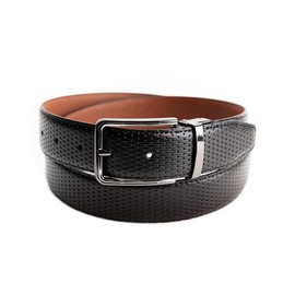 ECROSKO Mens Reversible Leather Belt Black & Brown for Dress Jeans Casual Pants Trim to Fit, 2 Styles in One Belt(1.35" Wide)