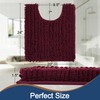 FLOLEOPA Luxury Toilet Rug, U-Shaped Shaggy Contour Mat for Bathroom,