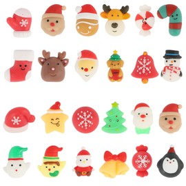 EDWINENEChristmas Squishies Toys 24 PCS Kawaii Mochi Squishy Stress Reliever Anxiety Toys Christmas Toys for Christmas Party Bag Filler
