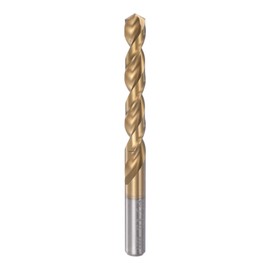 sourcing map Twist Drill Bit 12.8mm Titanium Coated (HSS-E) M42 High Speed Steel 8% Cobalt Straight Shank for Stainless Steel Aluminum Alloy Metal