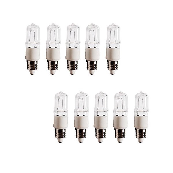 ETOPLIGHTING E11-120V-75W-10P 75W 120V T4 JD Type Halogen Clear E11 Mini-Candelabra Base Light Lamp Bulbs (Pack of 10)