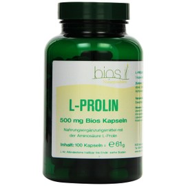 Organic L-Prolin 500 mg, 100 Capsules, 1 Pack (1 x 61 g)