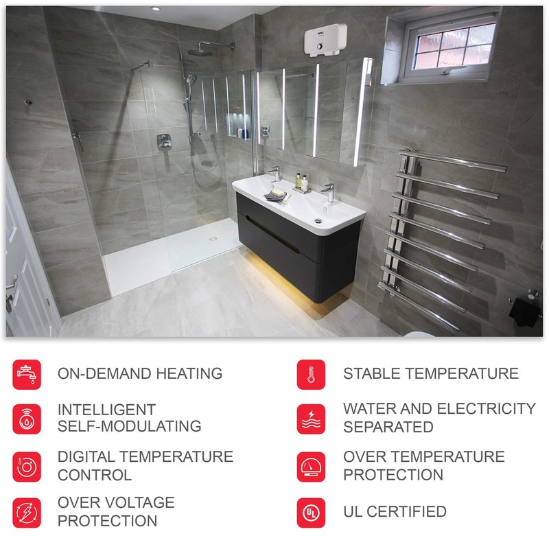 Atmor 13000Watts/240V Electric Tankless Water Heater Includes Pressure Relief Device,