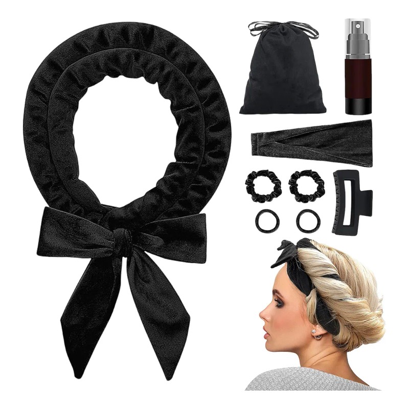 Kit 9pzs Curly Ondas En Cabello Rizos Sin Calor Tubo