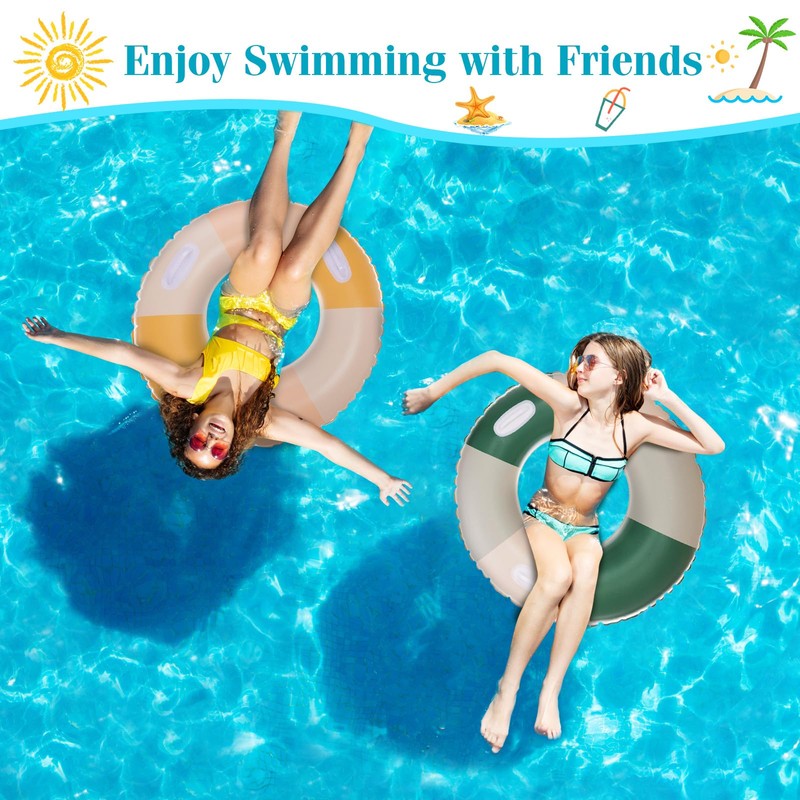 Swimming Ring for Adults,2pcs Inflatable Pool Rubber Ring Swim Pool