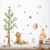 Tanlaby Forest Animals Tree Wall Sticker Cartoon Animals Wall Sticker