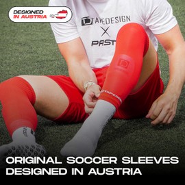 TAPEDESIGN - "Tubes" 1 Pair of Football Socks (without Socks) Orange for Women, Men & Children - Football Sleeves for Shin Pads - Football Socks Knee Long - Football Socks (One Size)