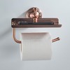 Red Copper Bath Toilet Paper Holder with Phone Shelf, Wall