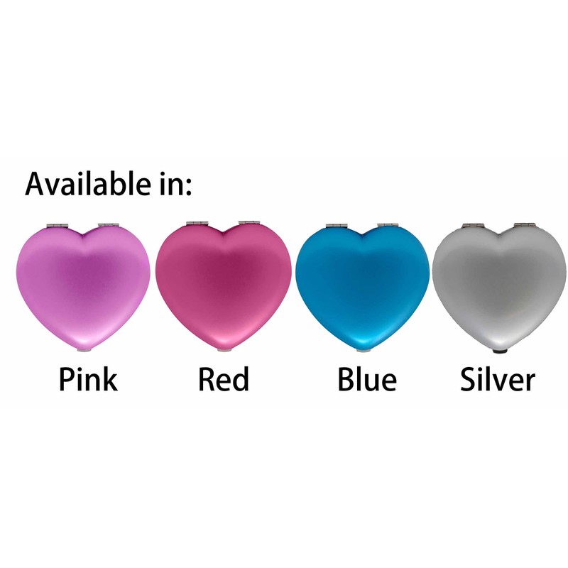 Set of 3 Contemporary Heart-Shaped Compact Mirrors with Reflective Finish