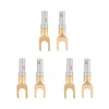 6 Pcs Gold Plated 4mm Banana U Fork Y Spade