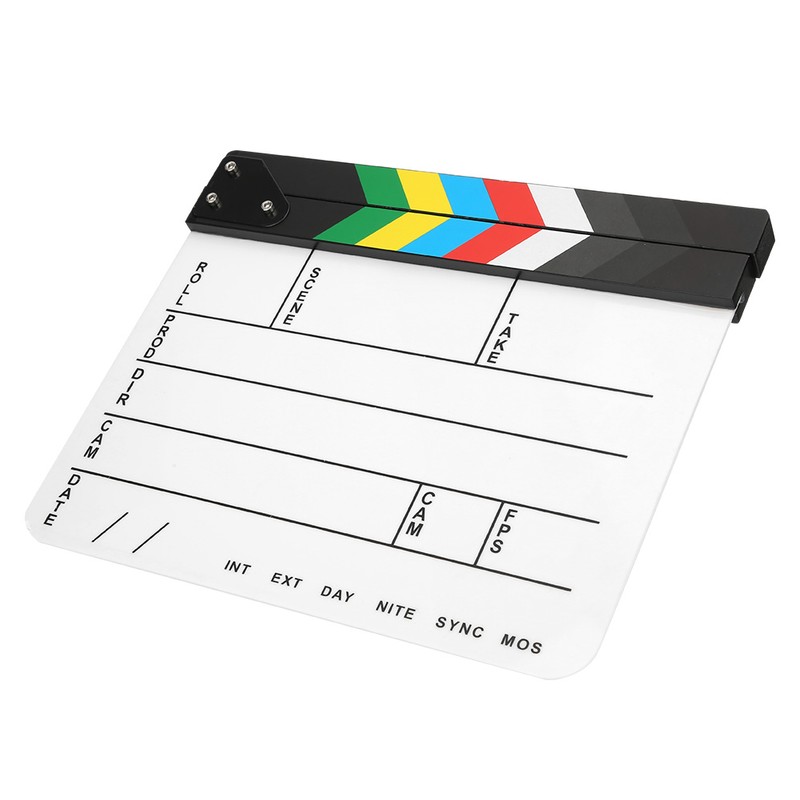 30x25CM Acrylic Movie Clapperboard Professional Director Action Clap Film Photography