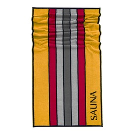 Lashuma Stockholm XXL Sauna Towel, Women's Sauna Towel, Large Terry Towelling, Shower Towel, 85 x 200 cm, Red, Orange, Grey