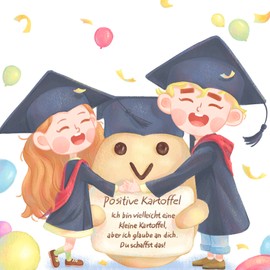 Tixlux Pocket Hug Positive Potato, Graduation 2025 Creative Knitting Wool Potato Doll and Small Hug Lucky Charm (Rose Gold Ⅱ), Courage Gift, Lucky Charm for Exam, Graduation Gift