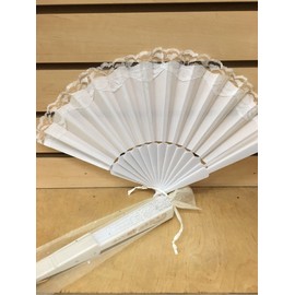 12 Sparkle IVORY Organza Bag for Hand Fan Wedding Party Favor(FANS NOT INCLUDED) / Folding Fan Bags/Wedding Fan/Dancing Fan/wedding favor/wedding fan/ 3" x 10"