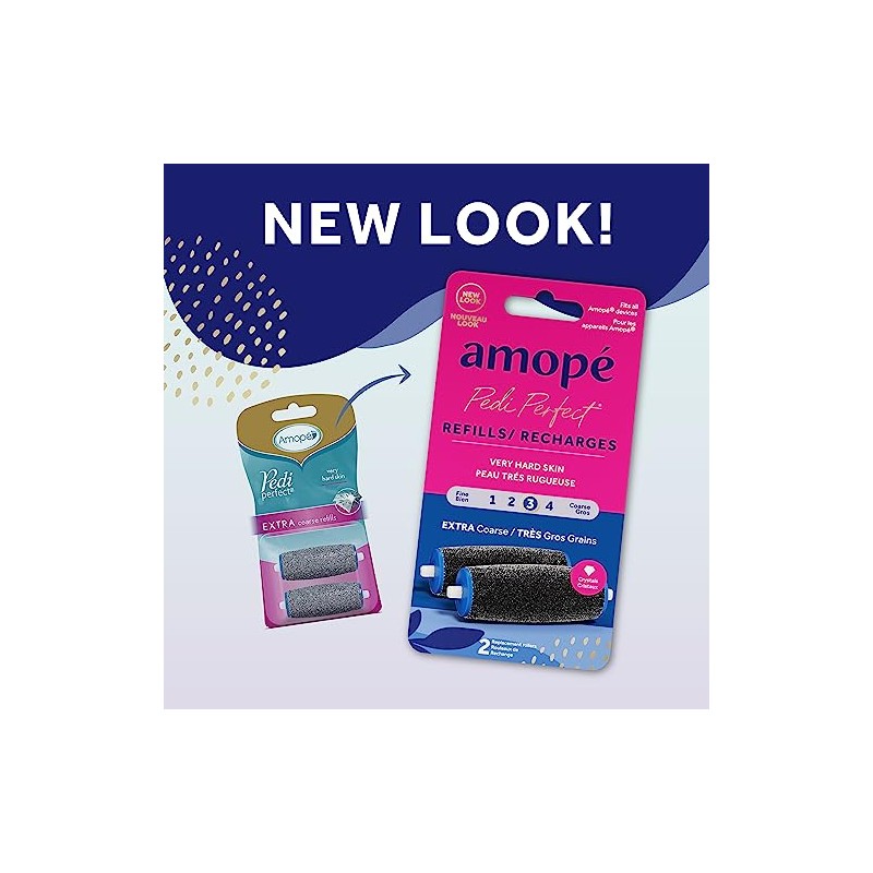 Amopé Pedi Perfect Extra Coarse Roller Head Refills for Foot