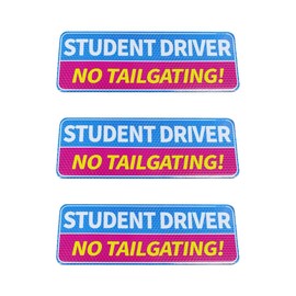 3 PCS Student Driver Magnet for Car, Weather Resistant Removable Novice Rookie Driver Reflective Car Decal, No Tailgating Safety Attention Signs Car Bumper Stickers (Blue/Pink)