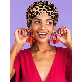 SATINIOR 3 Turbante para Mujer Capó Preatado Gorro de Dormir (Patrón Retro)