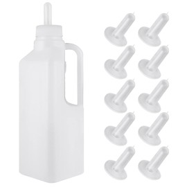 1 Set Lamb Feeder Bottle Lamb Milk Bottle Animal Feeding Bottle Calf Goat Sheep Milk Feeding Bottle Animal Bottles for Farmer 850ML (with 10 Bottle Topper)