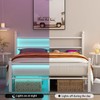 Gohapnis Full Size Bed Frame with Headboard and Footboard,White Metal