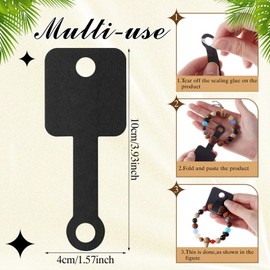 Ctosree 1000 Pcs Self Adhesive Bracelet Display Card Necklace Display Jewelry Packaging Selling Card for Keychain Earring Necklace Hairband and Scrunchies Hanging, 3.94 x 1.57 Inches(Black)