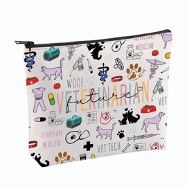 PYOUL Future Veterinarian Makeup Bag Vet Tech Cosmetic Bag Medical Veterinary Practitioner Vet Gift Vet Tech Graduation Gift (Future Veterinarian Bag)