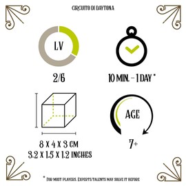 Logica Spiele Art. Daytona Circuit - Metal Puzzle - Difficulty 2/6 Medium - Cast Puzzle - Travel Series