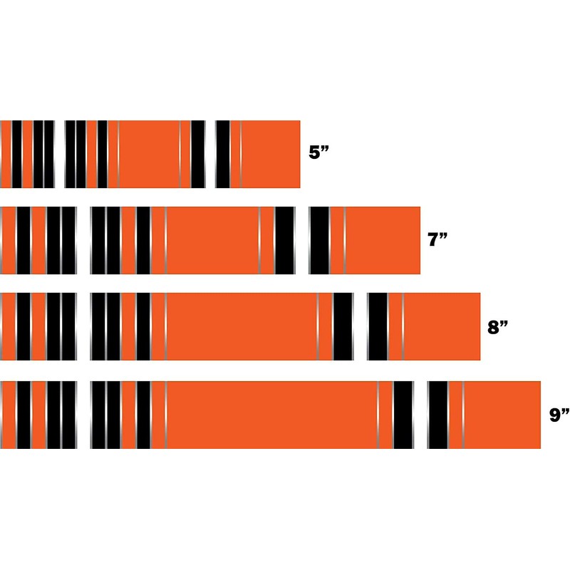 White Water Archery Laminated Orange Traditional 8 Crest Arrow Wraps