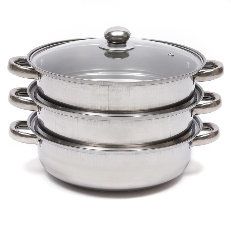 3 Tier Layer Stainless Steel Steamer Pot For Cooking With