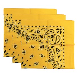 USA Made Military Army Trainmen Paisley 22 / Hav A Hank Paisley Bandana Made in USA (Set of 3) (Yellow)