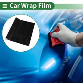 Motoforti Universal Car Wrap Film Vinyl Wrap Cover 3.28 ft x 11.81 Inch Protective PVC Bright Black 1 Pc
