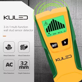 KULED Stud Finder, 3 in 1 Multi-Function LCD Display Wall Stud Sensor Detector