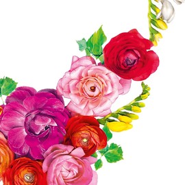 Keep Unique 20-ct 13x13 Flowers Paper Rose Luncheon Decoupage Napkins, 3-Ply Servilletas Printed Cocktail Napkin for Art, Dinner and Party, Disposable Napkins Decor (Hollyhocks, Pack of 2)